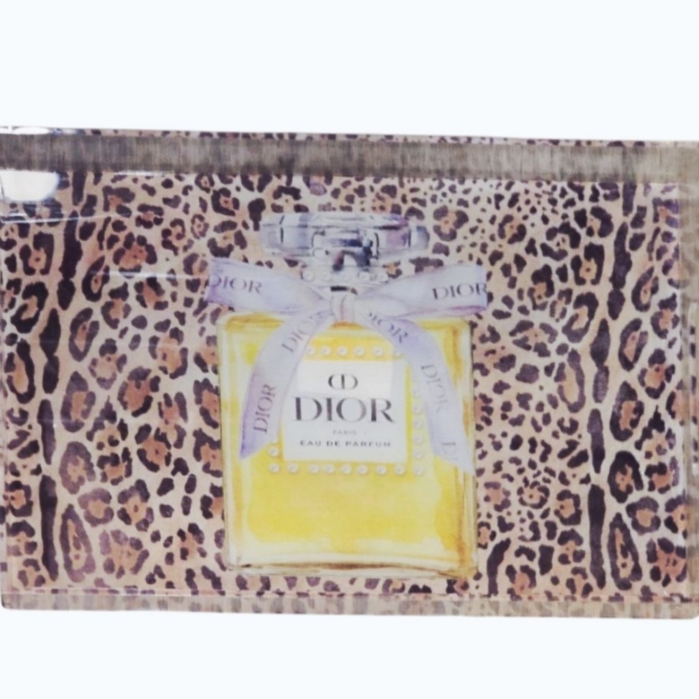 At Home‎ Dior Perfume Leopord Print Decorative Acrylic Tray